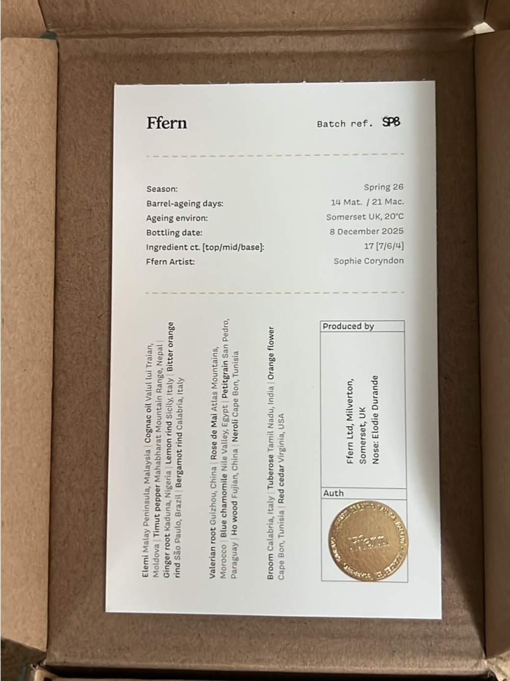 Ffern Spring 26 Single Bottle Presentation - White